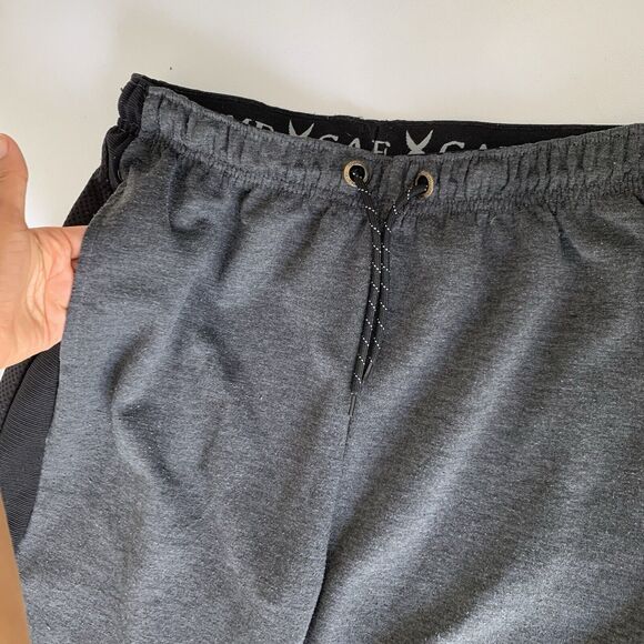 GAME TIME Gray Sweatpants Men Large Drawstring Cuffed Lounge Training Gym Casual - Picture 4 of 8